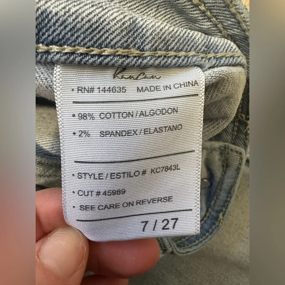 Kancan Jeans Winston High-Rise Cargo Slim Straight Size 7/27 Light Wash Denim - Picture 9 of 13